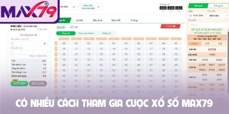 Có nhiều cách tham gia cược xổ số Max79